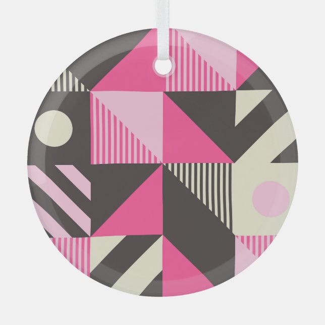 Adorno De Cristal Obra de arte simple geométrica escandinava (Anverso)