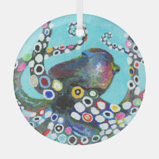 Adorno De Cristal Octopus vibrante: Ilustracion acrílico