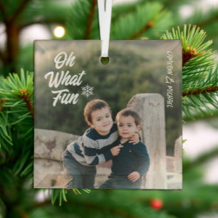 Adorno De Cristal Oh Qué Navidades de fotos de niños divertidos