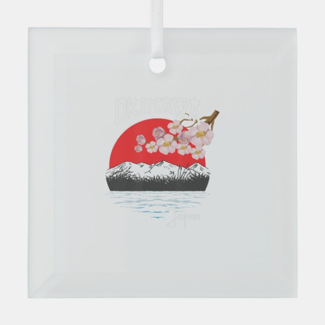 Adorno De Cristal Okinawa Japan Cherry Blossom Art (Anverso)
