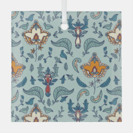 Adorno De Cristal Ornate floral pattern on a pale blue background