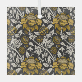 Adorno De Cristal Ornate floral pattern with large gold flowers 
