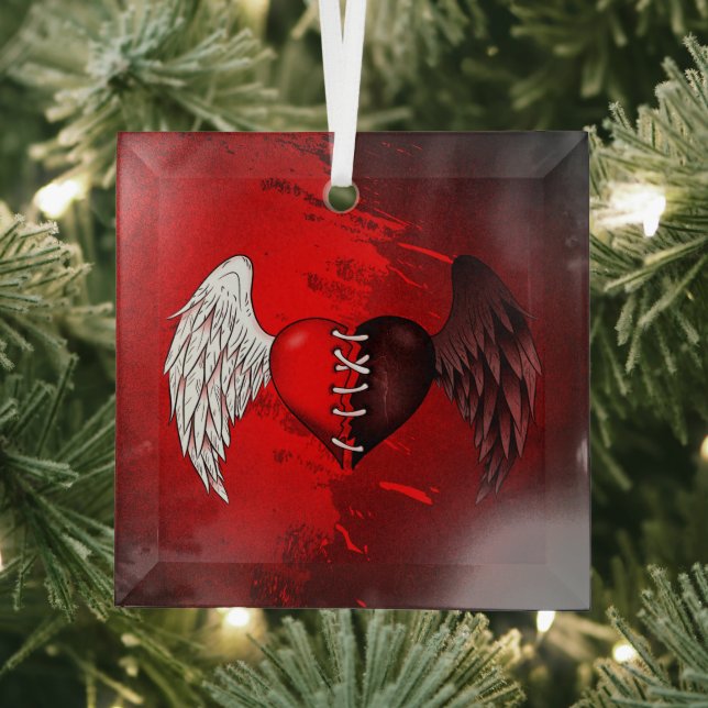 Adorno De Cristal Ornement En Verre Mi-ange mi-démon (in situ)