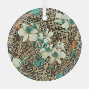 Adorno De Cristal Orquídea Acuarela Floral Ilustracion sin foco