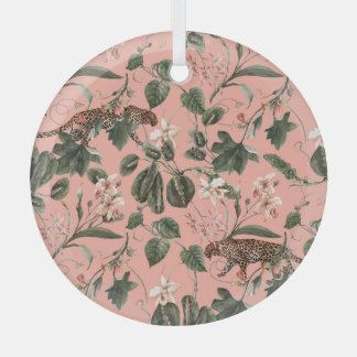 Adorno De Cristal Orquídea tropical, mariposas: acuarela exótica.