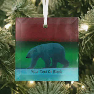 Adorno De Cristal Oso Polar de Luces Polares