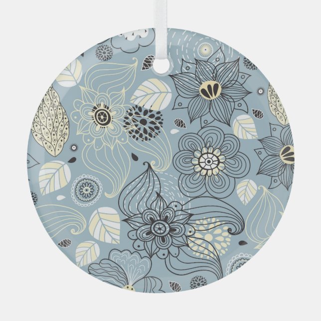 Adorno De Cristal Otoño floral: Elegante diseño estacional (Anverso)