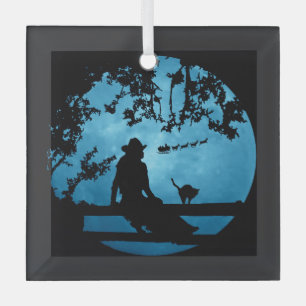 Adorno De Cristal País Navidades occidentales Vaquera y Santa Fun