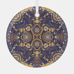 Adorno De Cristal Paisley Elegance: Patrón de diseño textil
