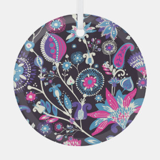 Adorno De Cristal Paisley moderno: patrón oriental tradicional.