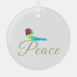 Adorno De Cristal Pajarito Navideño  Mensajero de Paz