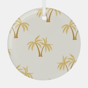 Adorno De Cristal Palmeras de Oro: Textil Tropical.