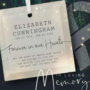 Adorno De Cristal Para Siempre En Nuestro Corazón Memorial Simple Ci