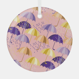 Adorno De Cristal Paraguas, gotas, motivos inmaculados.