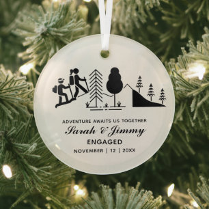 Adorno De Cristal Pareja de navidades Minimalistas de excursión en m