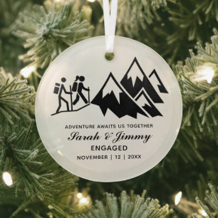 Adorno De Cristal Pareja de navidades Minimalistas de excursión en m