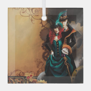 Adorno De Cristal Pareja Victoriana Steampunk Elegancia Romance