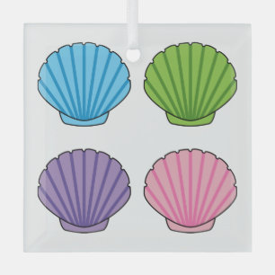Adorno De Cristal Pastel Colorful Seashell Pack