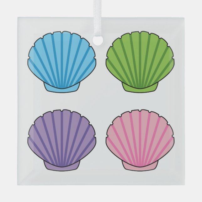 Adorno De Cristal Pastel Colorful Seashell Pack (Anverso)