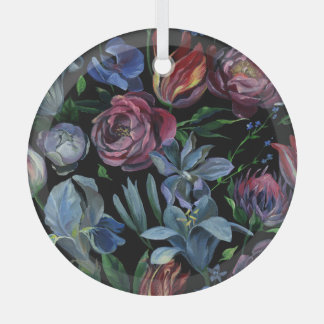 Adorno De Cristal Pastel de aceite floral: patrón sin foco