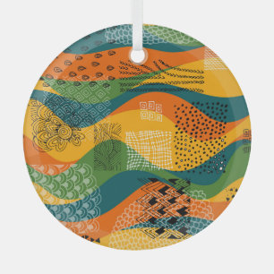 Adorno De Cristal Patchwork de moda: Undulating Abstract Art