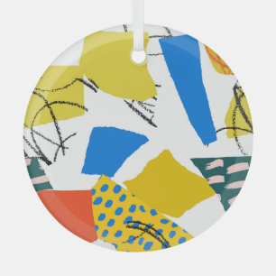 Adorno De Cristal Patrón abstracto moderno con formas.