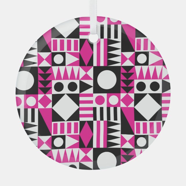 Adorno De Cristal Patrón abstracto moderno de mediados de siglo. (Anverso)