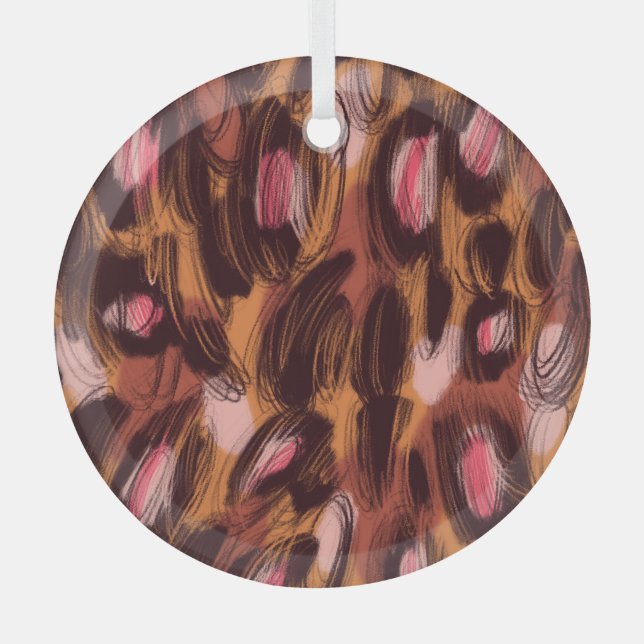 Adorno De Cristal Patrón animal africano de los puntos leopardo (Anverso)