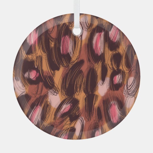 Adorno De Cristal Patrón animal africano de los puntos leopardo (Anverso)