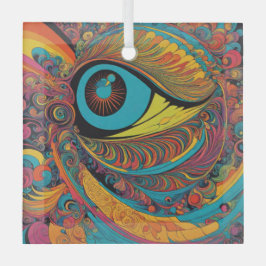 Adorno De Cristal Patrón de arte del virus del terror psicodélico de