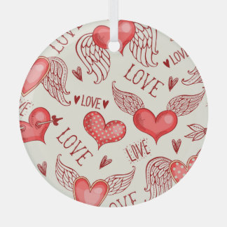 Adorno De Cristal Patrón de corazón para El día de San Valentín