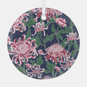 Adorno De Cristal Patrón de cosecha de crisantemo japonés