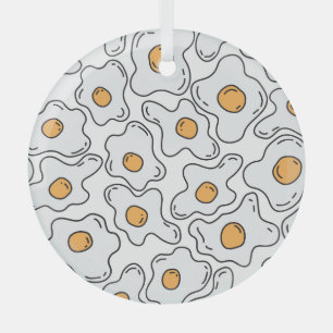 Adorno De Cristal Patrón de diversiones de huevos dibujados a mano