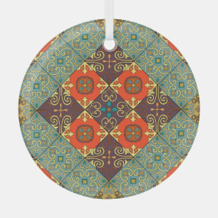 Adorno De Cristal Patrón de estilo Talavera de mosaicos portugueses