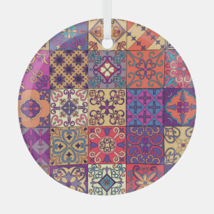 Adorno De Cristal Patrón de estilo Talavera de mosaicos portugueses