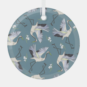 Adorno De Cristal Patrón de grúa, pájaro volador de Ilustracion.