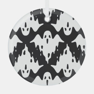 Adorno De Cristal Patrón de Halloween Ghost Spooky Seamless