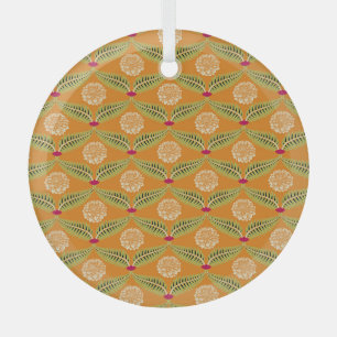 Adorno De Cristal Patrón de Ilustracion tradicional indio.