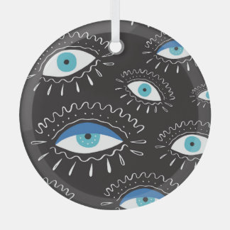 Adorno De Cristal Patrón de moda de las plumas oculares tribales