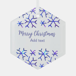 Adorno De Cristal Patrón de Navidades de copos de nieve brillantes m