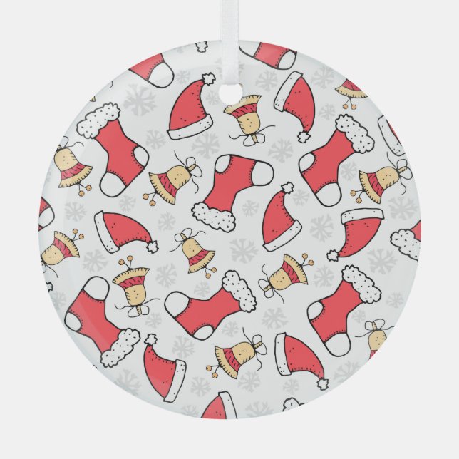 Adorno De Cristal Patrón de Navidades sin inconvenientes, diseño fes (Anverso)