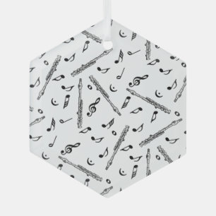 Adorno De Cristal Patrón de notas de música piccolo