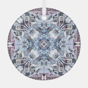 Adorno De Cristal Patrón de paisley: acuarela, chal dibujado a mano 