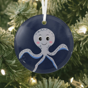 Adorno De Cristal Patrón de pulpo bajo el mar