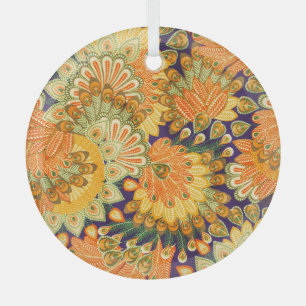 Adorno De Cristal Patrón de tela vintage: textura de cierre.