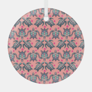 Adorno De Cristal Patrón de tortugas marinas