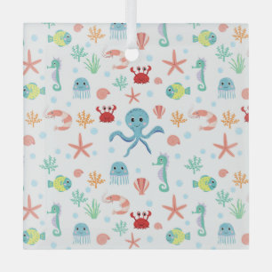 Adorno De Cristal Patrón del mundo marino