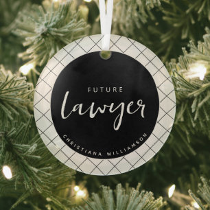 Adorno De Cristal Patrón elegante de cheques de abogados futuros per