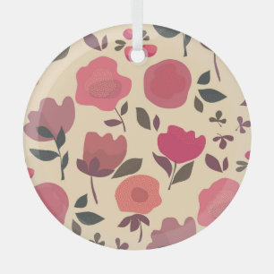Adorno De Cristal Patrón Floral De Polvo Estilo Boho.