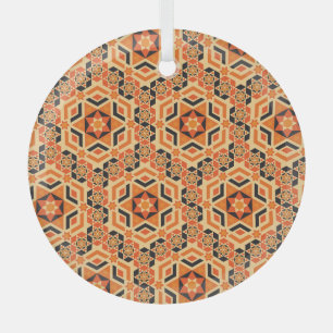 Adorno De Cristal Patrón geométrico italiano del suelo, mosaico vint